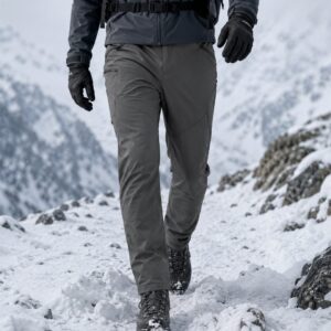 Fleece lined softshell outdoor pants for winter hiking