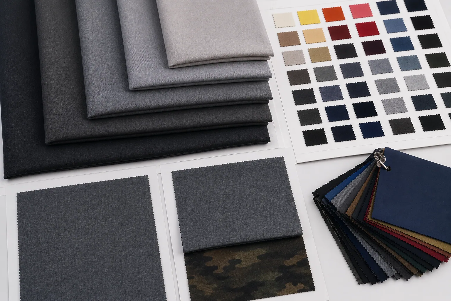 Custom performance fabric swatches for outdoor apparel