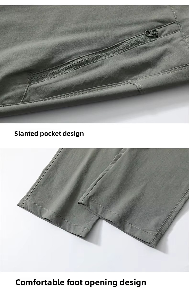 mens quick dry softshell hiking pants pocket detail