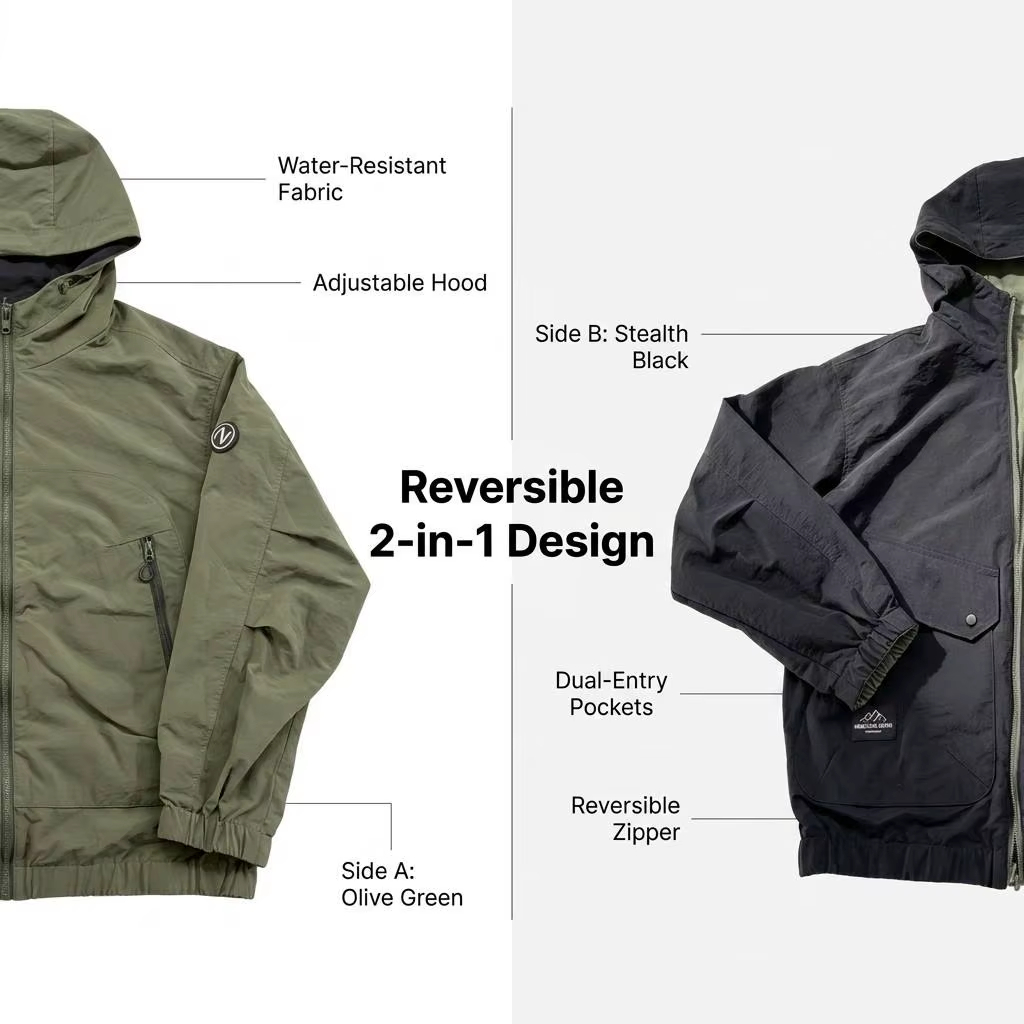 mens reversible tactical windbreaker reversible design