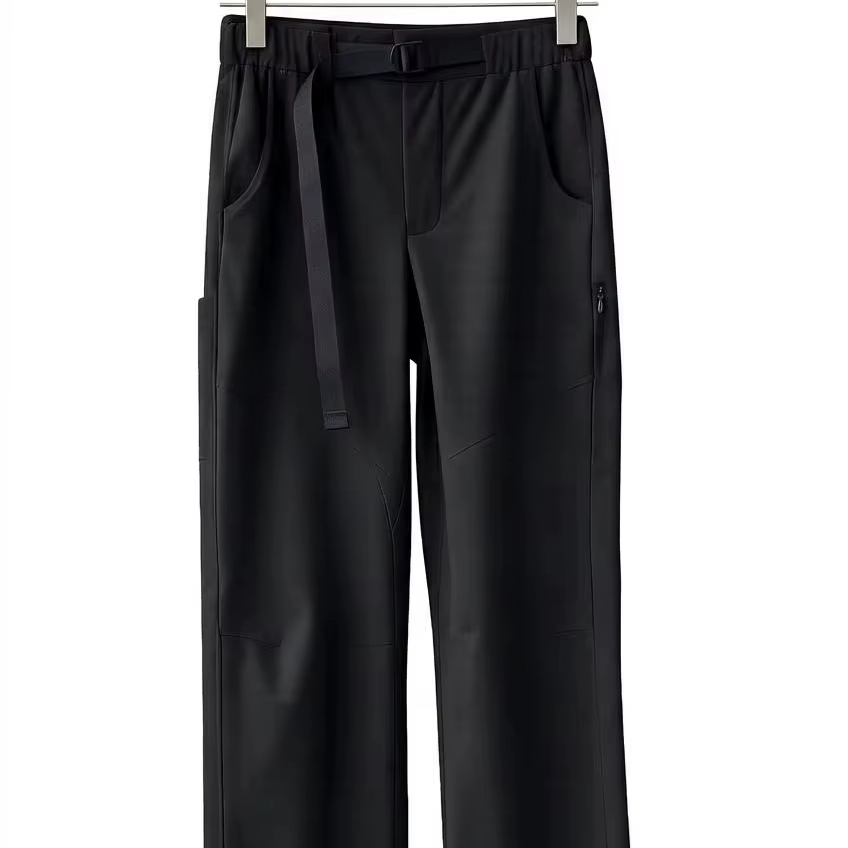 mens thermal softshell hiking pants black main