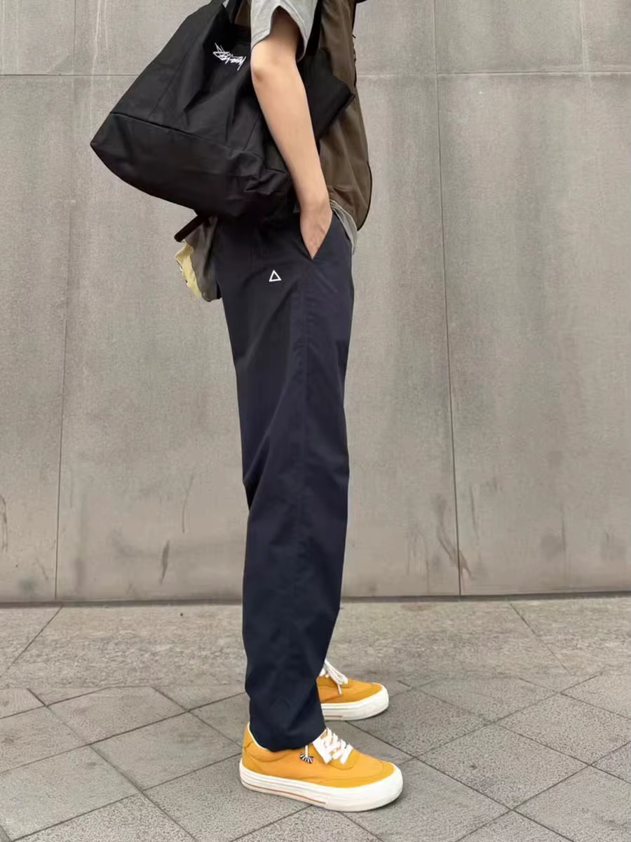 unisex oxford cargo pants black