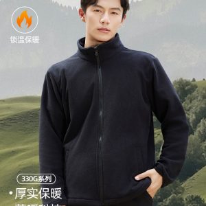 unisex thermal fleece jacket black main