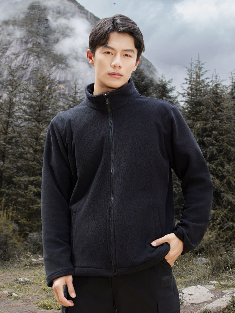 unisex thermal fleece jacket outdoor view