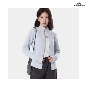 Women's Fitted Full-Zip Fleece Jacket featured front view for WILDRIVEN OEM and ODM development