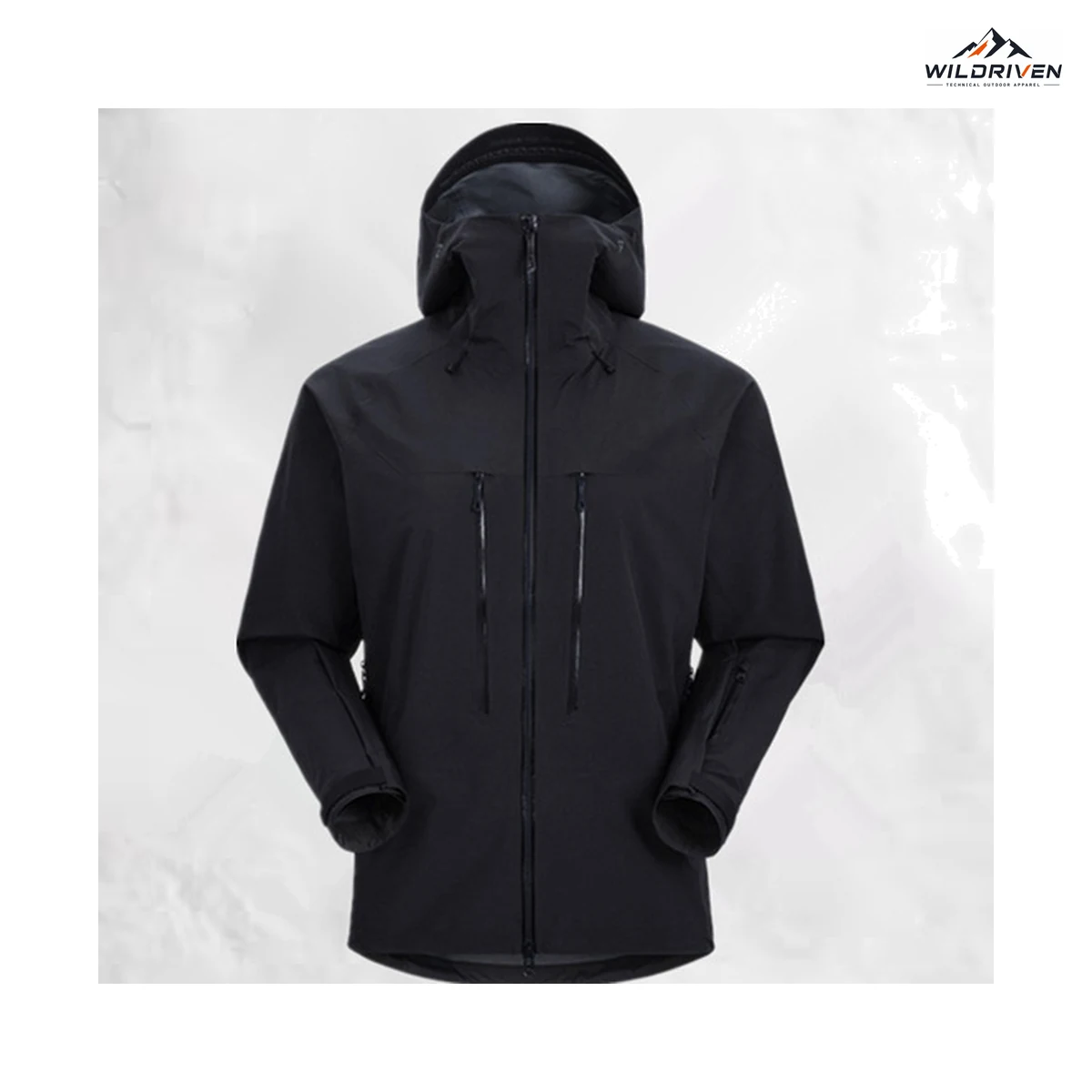 Hooded Panel Shell Jacket alternate color view for WILDRIVEN OEM and ODM development
