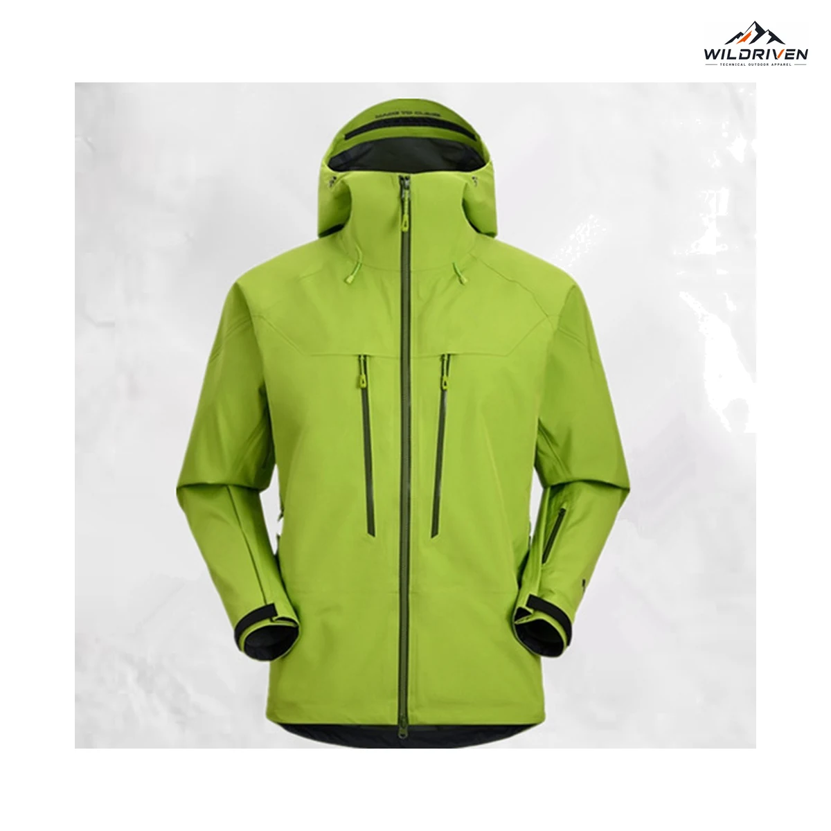 Hooded Panel Shell Jacket alternate color view for WILDRIVEN OEM and ODM development