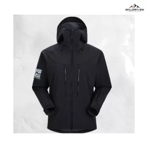 Mountaineering-Style Hooded Shell Jacket featured front view for WILDRIVEN OEM and ODM development