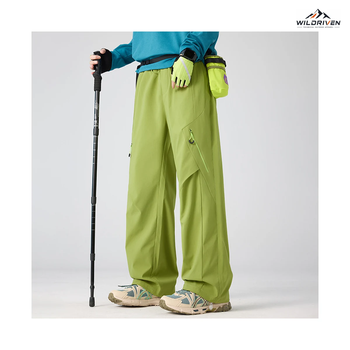 Wide-Leg Outdoor Pants alternate color application view for WILDRIVEN OEM and ODM development