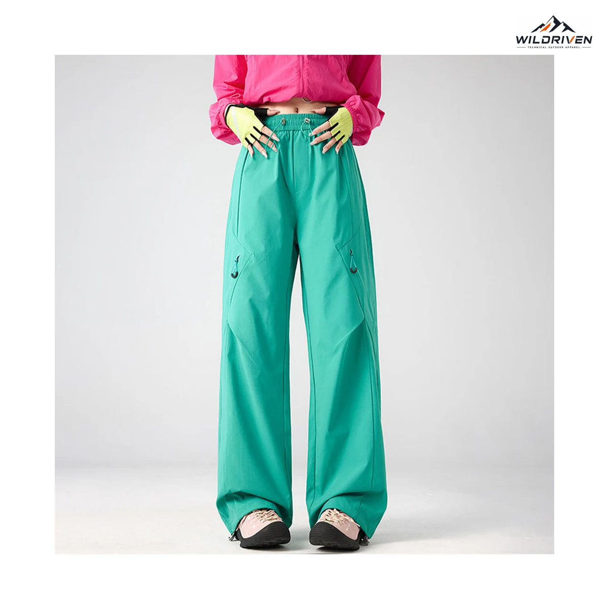 Wide-Leg Outdoor Pants alternate color application view for WILDRIVEN OEM and ODM development