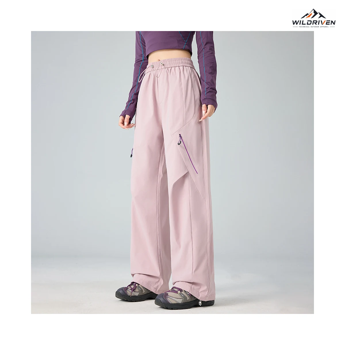 Wide-Leg Outdoor Pants alternate color application view for WILDRIVEN OEM and ODM development