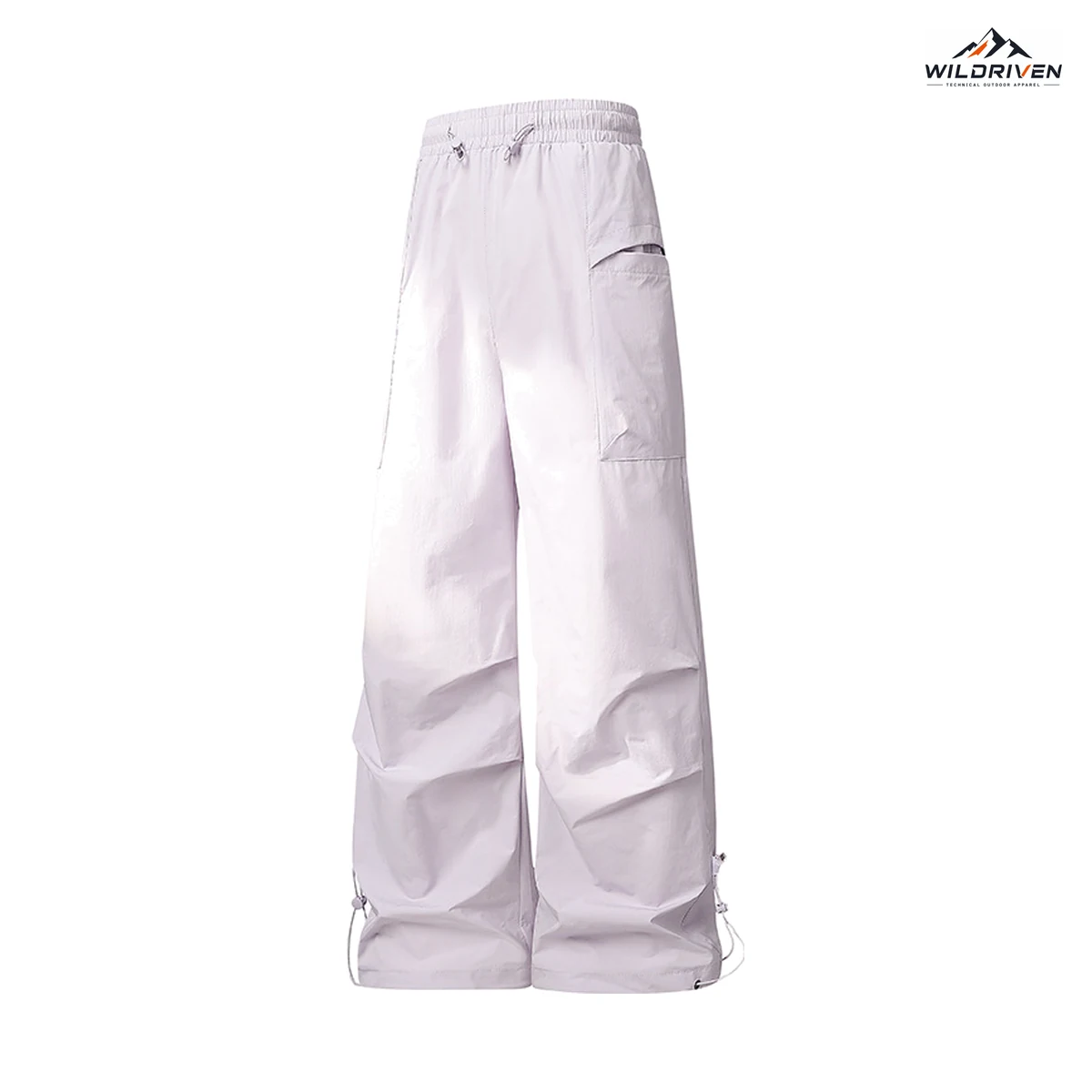 Adjustable-Hem Wide-Leg Hiking Cargo Pants front or detail view for WILDRIVEN OEM and ODM development