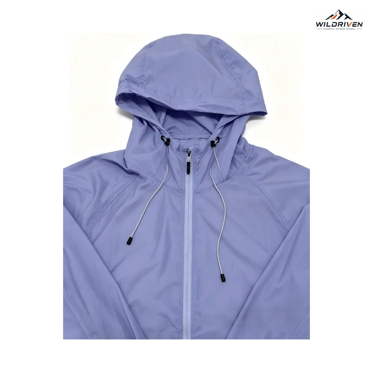 Women's Lightweight Hooded Outdoor Jacket feature detail view for WILDRIVEN OEM and ODM development