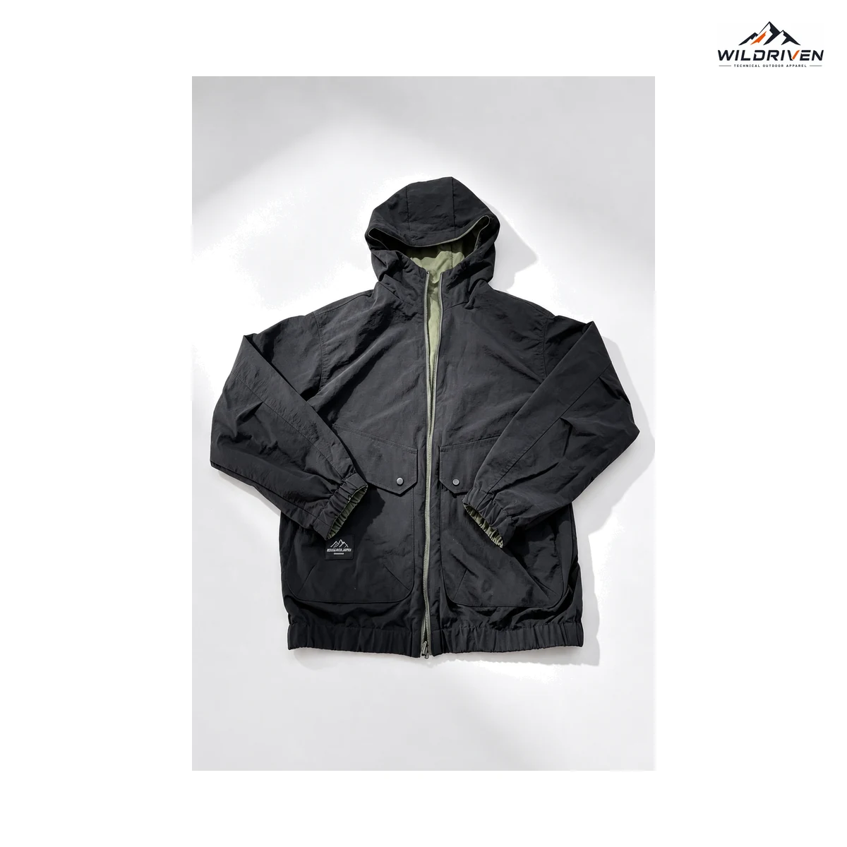 Men's Hooded Outdoor Jacket back or alternate view for WILDRIVEN OEM and ODM development