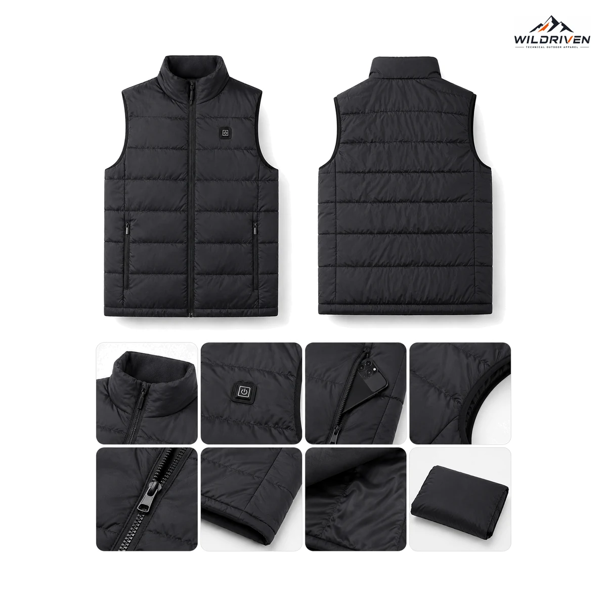Lightweight Outdoor Vest back or alternate view for WILDRIVEN OEM and ODM development