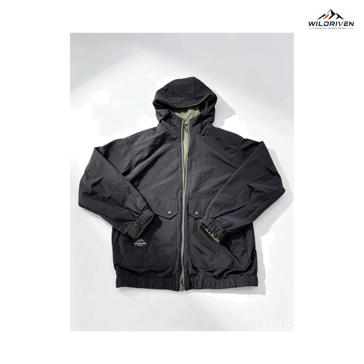 Men's Hooded Outdoor Jacket back or alternate view for WILDRIVEN OEM and ODM development