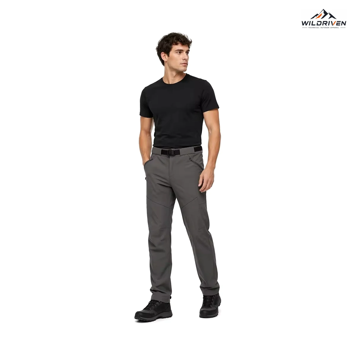 Men's Belted Straight-Leg Outdoor Pants front or detail view for WILDRIVEN OEM and ODM development