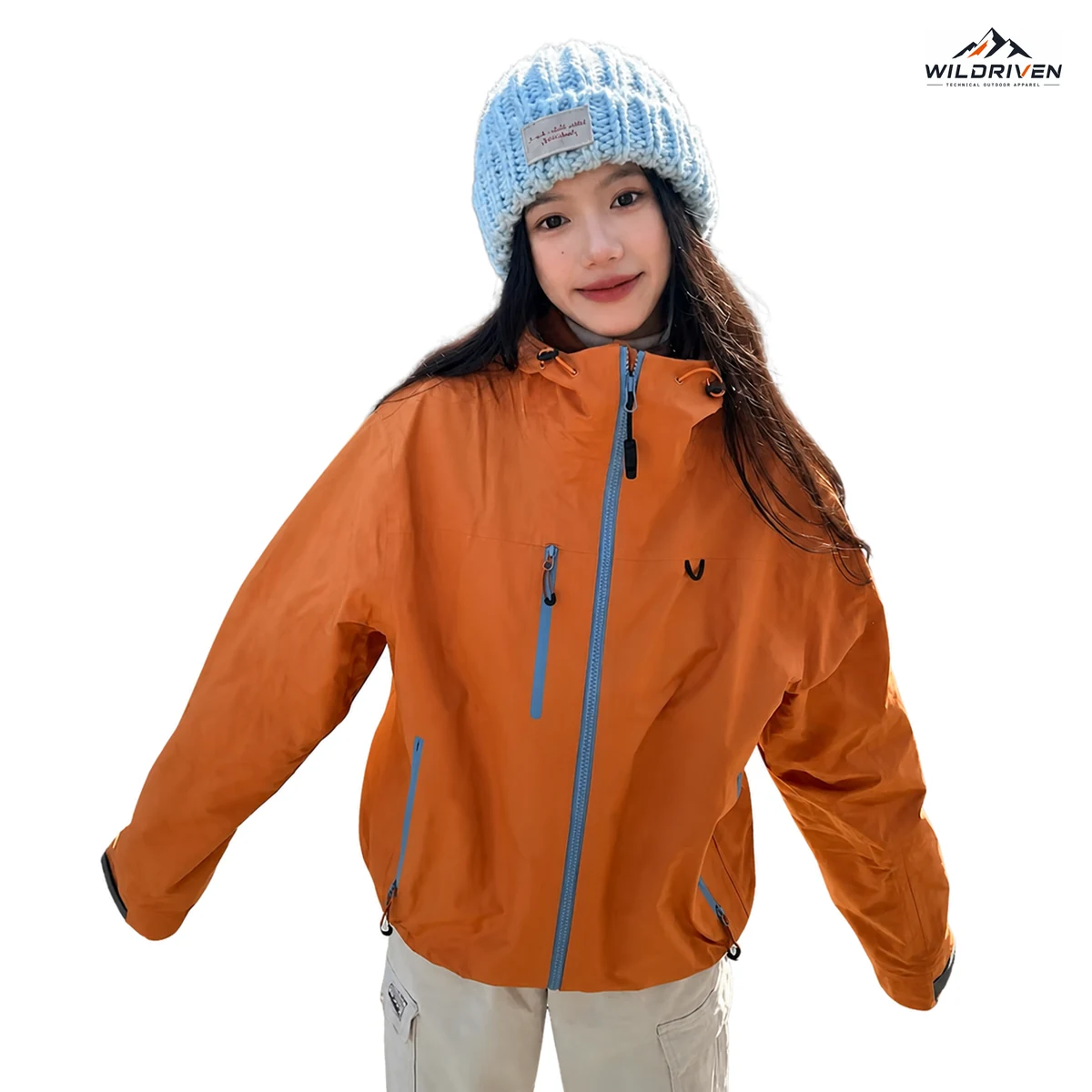 Contrast-Zip Hooded Lightweight Shell Jacket alternate or color view for WILDRIVEN OEM and ODM development