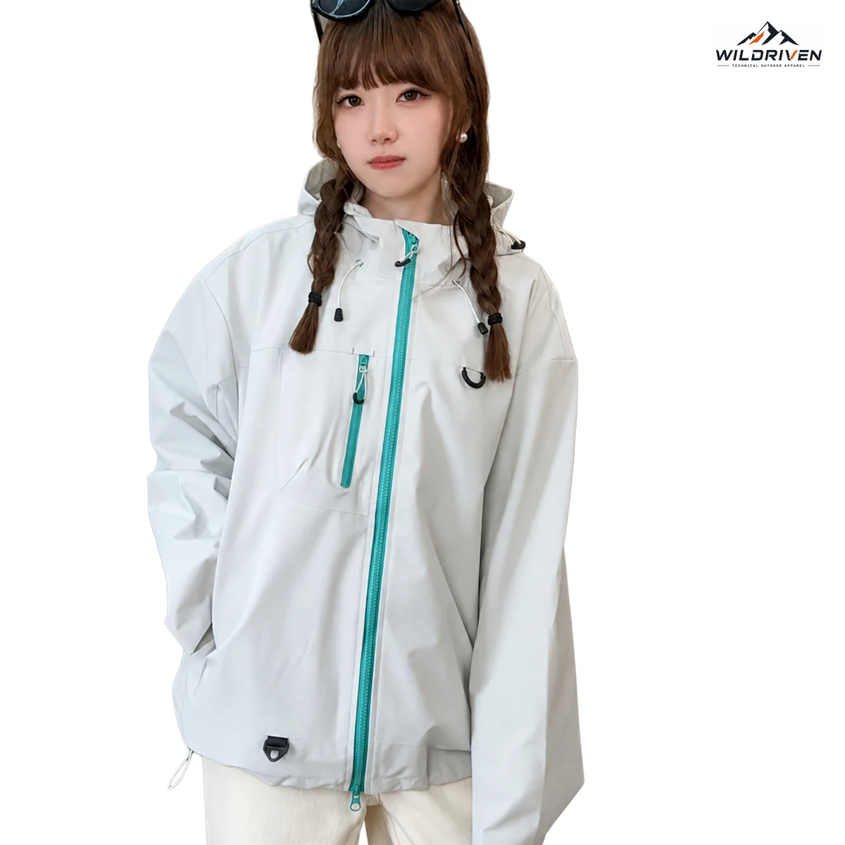 Contrast-Zip Hooded Lightweight Shell Jacket feature or color view for WILDRIVEN OEM and ODM development