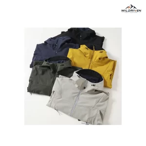 Panel-Seam Hooded Softshell Jacket featured color range view for WILDRIVEN OEM and ODM development